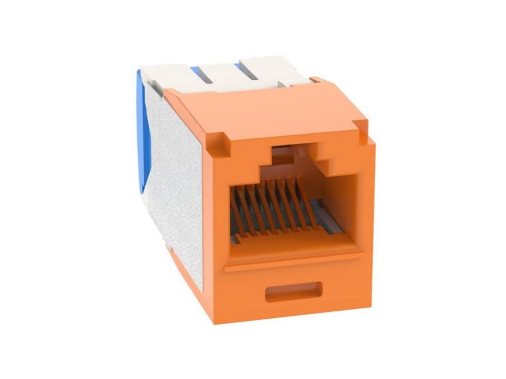24PK MINI-COM MOD CAT 6A UTP 8 POS ORG